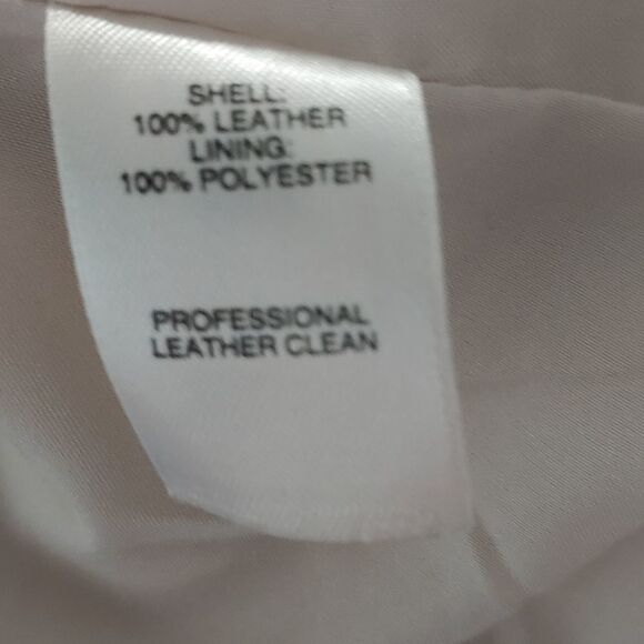 White House  Black Market  cream light weight  leather jacket Sz XS - Picture 6 of 6